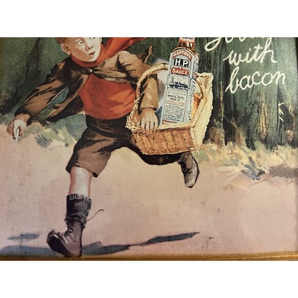 Vintage H.P. Sauce “Good With Bacon” Framed Print – Retro Advertising Art - Picture 5 of 8